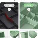 25 PCS Plastic Drawer Organizers Set, 4-Sizes Vanity and Makeup Organizer, Desk and bathroom Drawer Organizer Trays, Organizers and Storage for Makeup, Jewelry, Gadgets, Utensils (Green)