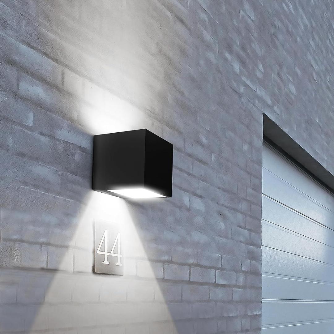 Solar Wall Lights, 4000K 700LM Up and Down Solar Lights Outdoor Waterproof, Super Brightness Cube Design LED Solars Outdoor Light Decorative for Porch Patio Yard Fence, 1 Pcs