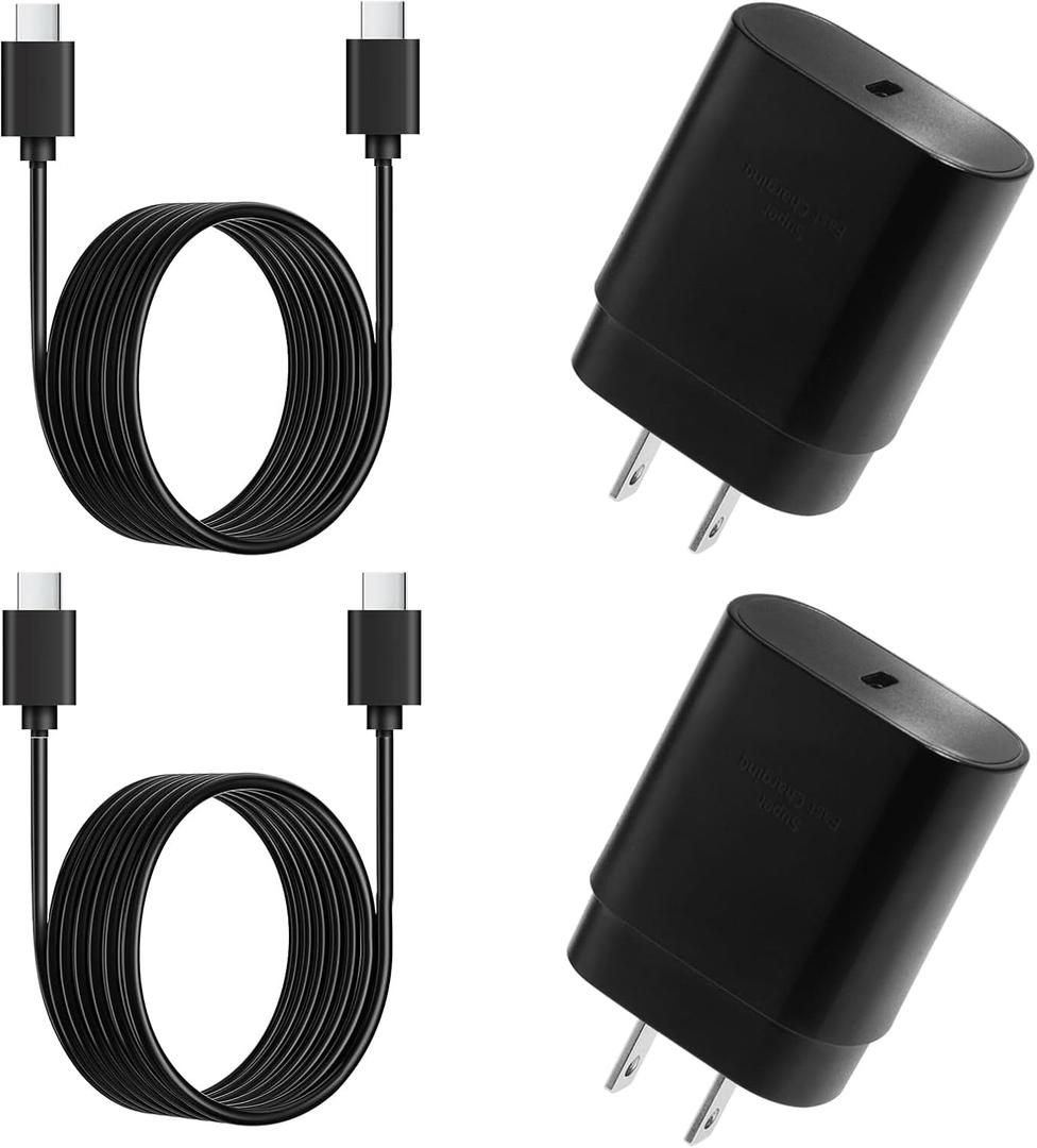 25W Fast Samsung Android Phone Charger,2Pack Samsung Charger Fast Charging,Quick Type C Chargers 10FT USB C Chargers Cable for SamsungGalaxy S25 Ultra/S24 FE/S24/S23 FE/S22/S21+/S20/A53/A36/Note 20/10