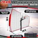 Seenelling Basketball Net Catcher Backstop Net Sports Barrier Nets for Backyard Rebounder to Guard Rebound and Return Basketball with Carry Bag, 20 x 10 ft
