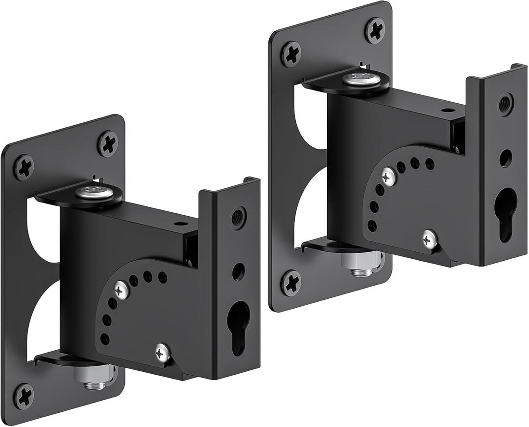 Metal Universal Speaker Wall Mount for Surround Sound Speaker Mounts - Swivel & Tilt Adjustable Wall Mounts for LG, Samsung, Vizio, Roku, Sony Speakers Mounting Bracket Hold up to 30lbs, 2 Pack