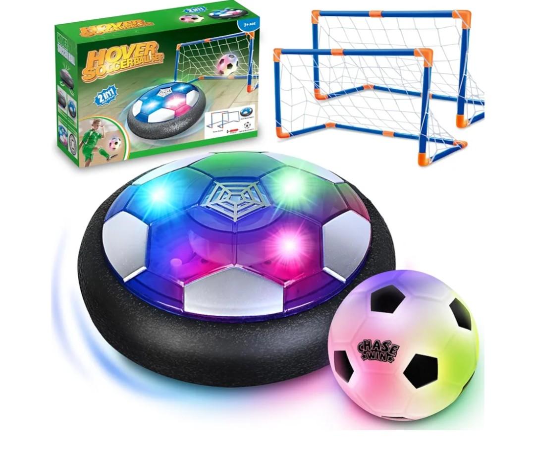 Soccer Ball Toys Game for Kids Age 3 4 5 6 7 8-12, Hover Soccer Ball Set with Hover Soccer Balls, Light-Up Indoor football Balls and 2 Goals, Christmas Birthday Gifts for Boy Girl 3-5 6-8 Year Old