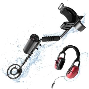 Underwater Metal Detector for Professional Adults, Precise Sensitivity 8.6"Coil, Small Object Filter,LED & Alarm with Headphone,IP68 Full Waterproof Submersible up to 130 ft for Scuba Diving