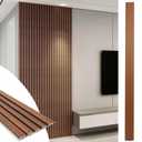 Art3d WPC Slat Wall Panels, 8-Pack 108 x 6 Inch 3D Wall Accents for Interior Wall Decor, Living Room, Bedroom, Teak