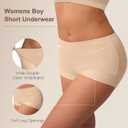 Women's Cotton Boyshorts Underwear 5-Pack Mid Rise Full Coverage Soft No-Roll Briefs (S-XXL) (White, XXL)