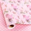 2 x Merture Pink Happy Anniversary Reversible Wrapping Paper - 17 In X 33 Ft, 17in x 32.8ft