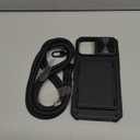 BXYJY for iPhone 16 Pro Max Case Wallet with Strap, Crossbody Cell Phone Lanyard for Women Men, Card Holder, Slide Camera Cover, Military Grade Drop Proof, Heavy Duty Case for iPhone 16 Pro Max, Black