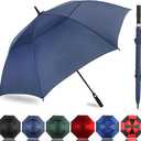 LLanxiry Extra Large Golf Umbrella, Windproof & Heavy Duty, Double Canopy Vented Automatic Open Umbrellas for Rain & Wind, Oversized Umbrella for Golf, Outdoor Sports, and Travel