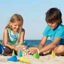 Potchen 16 Pcs Plastic Ice Cream Cones Cups and Scoop Set, Beach Sand Toys for Kids, Summer Sandbox Ice Cream Mold Set for Sensory Table, Outdoor Play Backyard Seaside Activities