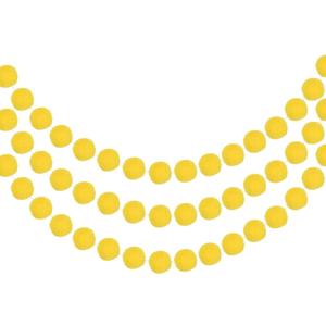 PATIKIL 3 Pcs Pom Pom Garland, 6.5 Feet Decorative Hanging Garland Ball Banner with 20Pcs Felt Balls for Halloween Thanksgiving Christmas Wedding Birthday Party Room Decor, Yellow
