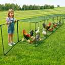 Heavy Duty Chicken Tunnel - 6-Section Portable Chicken Run with PVC Coated Wire Mesh & Steel Frame, Outdoor DIY Chicken Tunnel for Yard, Predator-Proof (1, 141 * 24 * 24 inches)