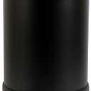 Glad Small Trash Can, 1.2 Gallon | Round Stainless Steel Garbage Bin with Soft Close Lid & Step Foot Pedal | Black Metal Waste Basket with Removable Inner Bucket, Matte Black