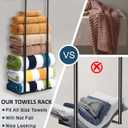 3 x Wall-Mounted Towel Rack  Retractable with Hanging Hooks  Heavy Duty Stainless Steel Organizer for Bathroom, Laundry Room & More (Black)