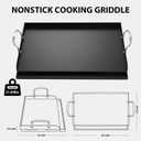 Utheer 25" x 16" Pre-Seasoned Nonstick Cast Iron Griddle for Gas & Charcoal Grills Universal Flat Top with Grease Groove, Reinforced Ridges & High Sidewalls, Great for Parties, Camping & Tailgating