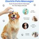 Upgraded Electric Scalp Massager for Men Women, Handheld Cat Dog Pet Head Massager with 4 Massage Heads, 3 Speeds, Waterproof Massager for Soothing Muscles Joints, Hair Growth, Stress Relax