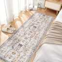 Madane Hallway Runner Rug - 2x5 Rug Runner Washable Runner Rugs Non-Slip Low-Pile Kitchen Runner Rug Laundry Room Rug Throw Carpet for Entrance Bedroom Living Room (2'x5', Brown/Gold)