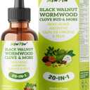 Wormwood Black Walnut Clove - Digestive Support & Gut Balance Drops for Humans, Sugar Free, Natural Flavor