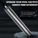 Pool Cue Extension with 3 Bumpers Carbon Fiber Billiard Cue Extender Pool Cue Accessories