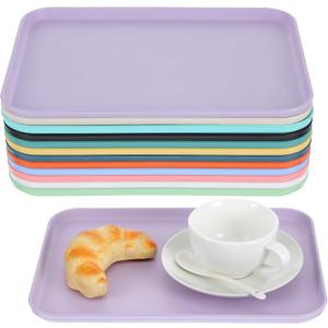 12 Pack Plastic Art Trays, Stackable Craft Organizer Tray & Fast Food Serving Platter for DIY Projects, Painting, Beads & Home Use