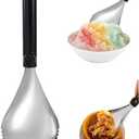 Ouliget Serrated Ice Crusher Spoon,Multipurpose Metal Ice Scoop Ice Cream Scoop for Smoothies Shaved Ice Frozen Cocktails,Fruit Corer Scraper Pumpkin Scooper Tool 2Pack