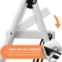 Step Stool for Adults,2 Step Ladder Folding 330lbs Anti Slip Step Stool,Foldable Ergonomic 2 Steel Stool with Wide Pedal for Home, Kitchen, Office (White)