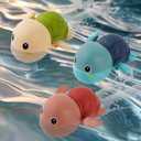 Bath Toys, Bath Toys for Kids Ages 1-3, Swimming Turtle Wind Up Set, Water Play for Baby, Bathtub Time Fun, Infant Toddler Swimming Turtles, 3 Pack