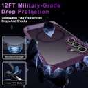 for Samsung Galaxy S24 Case, [Magnetic Invisible Stand] [Compatible with MagSafe] [Military Grade Drop Protection] Slim Glossy Marble Pattern Back Shockproof Protective Cover, Amethyst