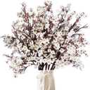 DoubleWood Artificial Baby's Breath Flowers, 10 Pcs Silk Flowers Gypsophila White Flowers for Christmas Decoration, Floral Arrangements, Wedding Bouquets, Centerpieces, Party Decor (10, White)