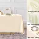 Surmente Ivory Tablecloth 90 x 132-inch Rectangular Polyester Table Cloth for Weddings, Banquets, or Restaurants
