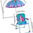 WERNNSAI Kids Beach Chair with Umbrella, Toddler Outdoor Folding Camping Chair with Canopy Sun Shade for Beach Pool Travel Picnic for Age 1-3 (Mermaid), 9.8"D x 13.7"W x 27"H