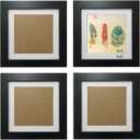 ZXT-parts 6x6 Picture Frames with Mat 4x4 Opening Set of 4 Pack. Black 6x6 Square Photo Frame. Solid Wood, Perspex Panel(Not Glass). The Table or The Wall