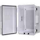 ABS Electrical Junction Box, Ventilated Design, Cable Grommets, IP65 Waterproof Enclosure, Indoor/Outdoor Use with Mounting Panel. (Grey Cover, 11"x7.4"x5.5")