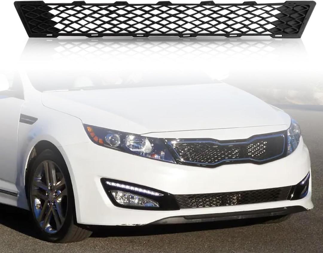 Front Bumper Lower Grille, Fit 2011 2012 2013 For KIA Optima EX LX SX Replacement Shroud Black Front Mesh Grille Replacement Kit for #865612T000#KI1036113