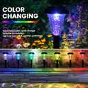 TISEJOY Solar Pathway Lights Outdoor Waterproof 8 Pack Color Changing Garden Light for Yard Patio Driveway Walkway Lawn Landscape Lighting for Outdoor 4th of July Decorations