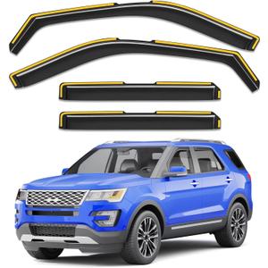 in-Channel Window Rain Guards Fit for Ford Explorer 2011 2012 2013 2014 2015 2016 2017 2018 2019, Extra Durable Visors Vent Visors Window Deflector Vent Shades Car Accessories -4 pcs