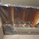 ZOMNAI The Last Supper Jesus Wall Art for Living Room Office Gold Canvas Painting Prints Classical Artwork Kitchen Bedroom Decor (20x40 Inches)