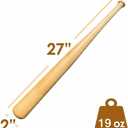 KOTIONOK Genuine Solid Beech Wood Baseball Bat - 27" 29" 31" Youth Baseball Bats, Tball Bat, Weight Training, Pickup Games for Adult - Classic and Timeless Design