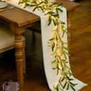 JMEXSUSS Artificial Olive Lighted Garland for Fireplace Decor, 100 LED 6 Ft Christmas Mantel Garland Fairy Lights Battery Operated, Vines with Lights for Table Bedroom Wedding Fall Decoration