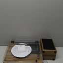 Victrola Montauk Vinyl Record Player, 3-Speed Belt Driven Turntable with Stereo Bluetooth Speaker Pair, RCA Output and 3.5mm Headphone Jack, Removable Dust Cover, Farmhouse Walnut Finish