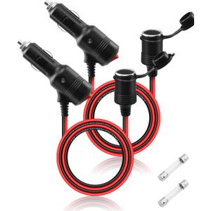 12V Cigarette Lighter Extension with Switch,16AWG 15A Car Cigarette Lighter Power Cable with ON Off Switch,for Car Refrigerator,Vacuum Vleaner,Etc. Avoid Repeated Plugging and Unplugging