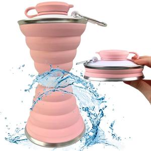 Collapsible Water Bottle, Camping Cup With Carabiner, Reuseable Silicone Foldable Leak Proof Portable Sports Travel Water Bottles For Outdoor, Travel Gym Hiking, BPA Free, Cycling Cups with Carabiner (Pink) Collapsible Water Bottle, Camping Cup With Carabiner, Reuseable Silicone Foldable Leak Proof Portable Sports Travel Water Bottles For Outdoor, Travel Gym Hiking, BPA Free, Cycling Cups with Carabiner (Pink)