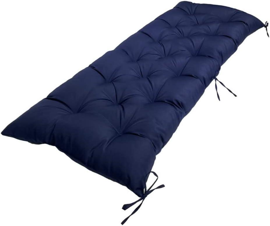 Srutirbo Waterproof Indoor/Outdoor Bench Cushion Garden Non-Slip Swing Chair Cushion,Thicken 8CM Loveseat for Patio Furniture Wicker Bench, Indoor Lounger Seat, 47x19in, Navy