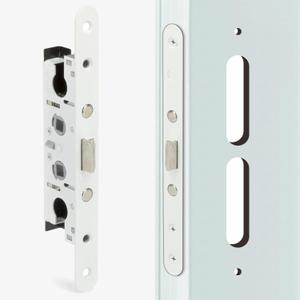 2 Point Bolt Mortise Lock Replacement Fits for Pella Storm Doors ONLY, 2-1/2" Handle PZ, 7/8" Backset, 7-1/4" Faceplate Screw Hole Centers, Bolts Spaced at 2-1/2", Non-Handed, White