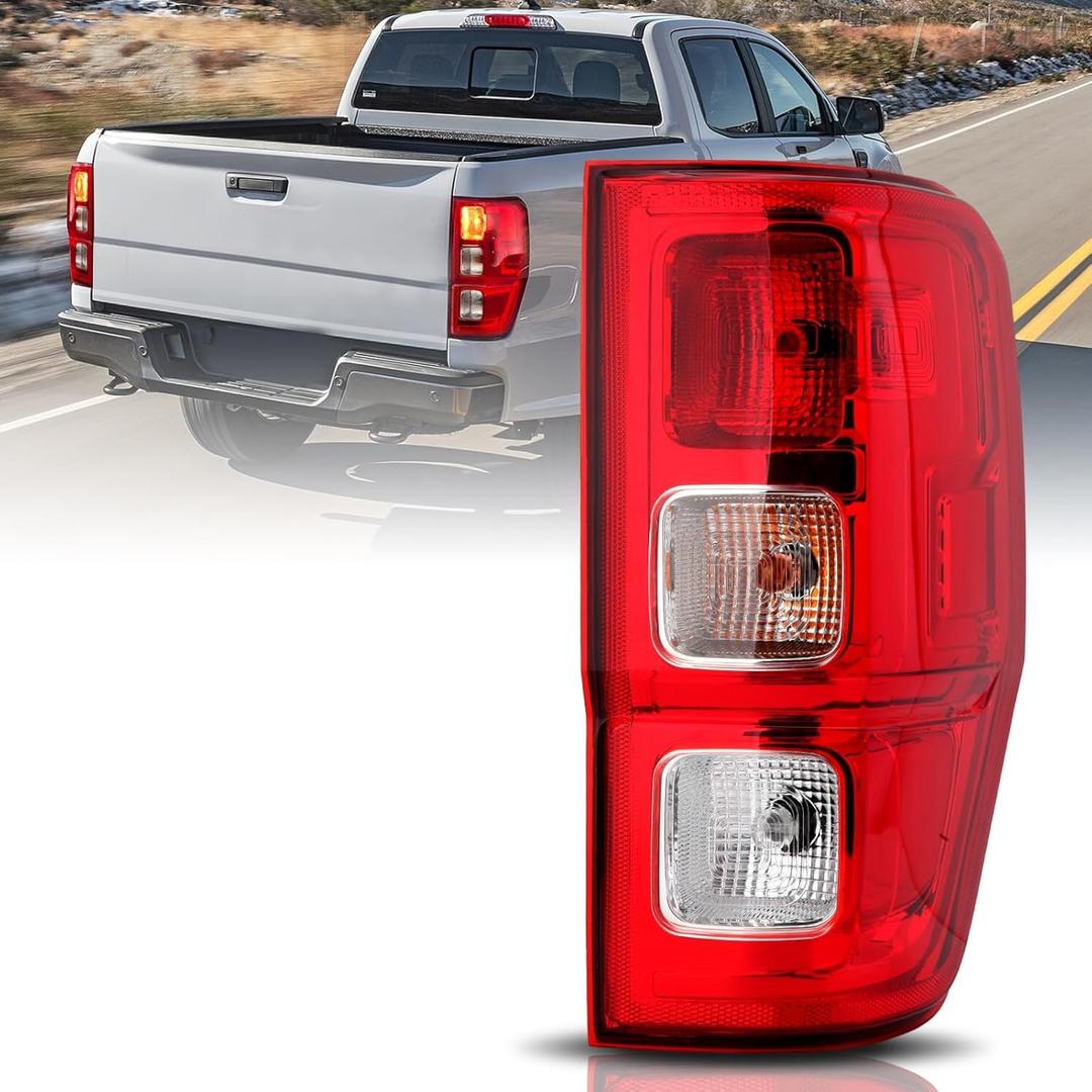 Tail Light Assembly Compatible with 2019 2020 2021 2022 2023 Ford Ranger Halogen Light with Wiring Harness & Bulb Right Passenger Side Rear Brake Lamp Taillight w/o Blind Spot KB3Z13404F FO2801273