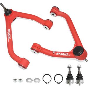 2-4" Lift Upper Control Arms for 2007-2018 Chevy Silverado GMC Sierra 1500, 2007-2013 Avalanche, 2007-2014 Suburban 1500, Tahoe, Yukon/XL, Escalade/ESV, 2 Replacement Ball Joints, Wrinkle Red