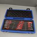 Anbull Ratcheting Wrench Set with Open Flex-head, 12PCS Metric (8-19mm) Combination Spanner with 72 Teeth, 180 Flex-head Tubing Ratchet Wrench Set