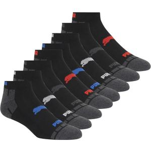 PUMA mens Low Cut Socks (8-pack) (10-13, Black)