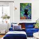 CAXIYSH Black Cat Poster Irises Garden Wall Art Abstract Flowers Canvas Pictures Famous Painting Cat Art Print for Gallery Aesthetic Room Wall Decor 16X24 inch Unframed