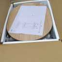 Side Table, Small End Table with Metal Frame, 3-Tier Bedside Tables, Round Side Tables for Living Room Bedroom Couch Bathroom, Oval, Modern Oak