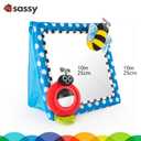 Sassy Tummy Time Floor Mirror, Developmental Baby Toy, Newborn Essential, Great Shower Gift, 0+ months